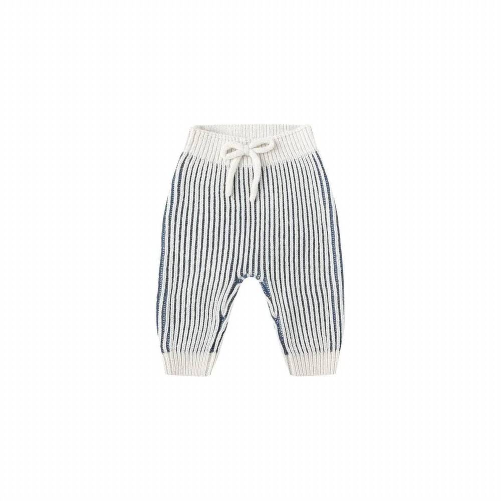 NEW QUINCY MAE boys' chunky knit pant in blue white